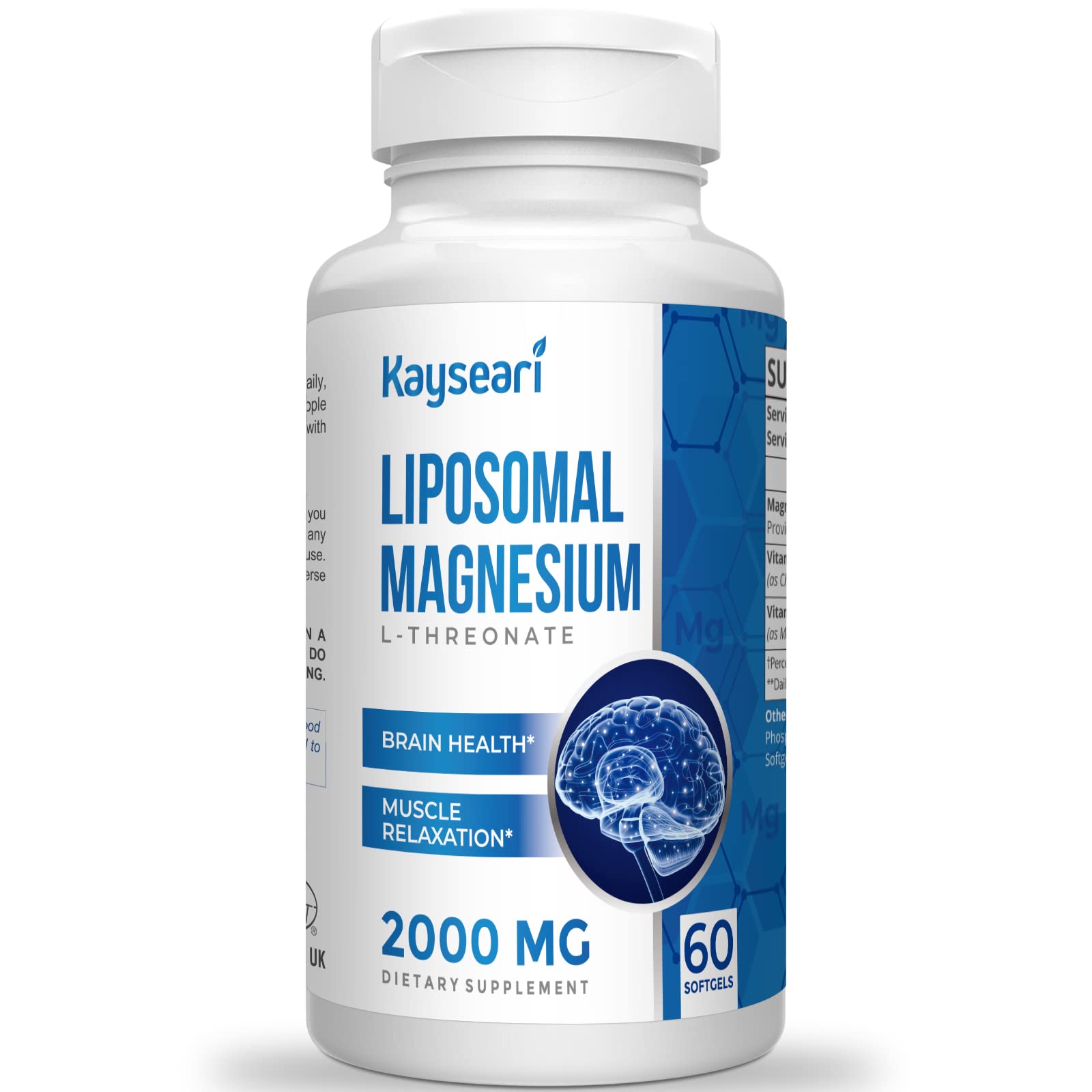 Foto 2 pulgar | Suplementos De L-treonato De Magnesio Liposomal Kayseari 2000 Mg - Venta Internacional.