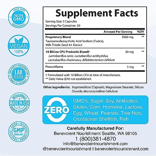 Foto 3 pulgar | Suplemento De Sales Biliares Tudca De Benevolent Nouriment 2000 Mg - Venta Internacional.