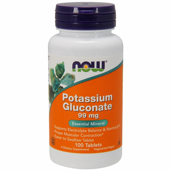 Foto 2 pulgar | Supplement Now Foods, Gluconato De Potasio, 100 Comprimidos - Venta Internacional.