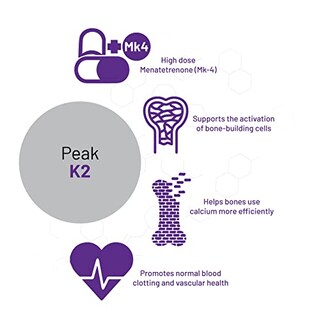 Foto 4 | Suplemento Aor Peak K2 Bone Cardiovascular Health 90 Cápsulas - Venta Internacional