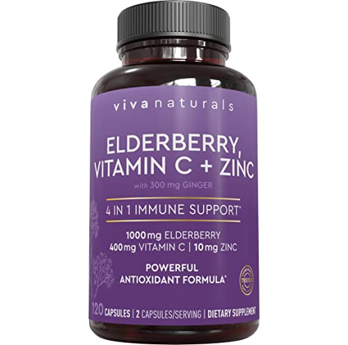 Foto 2 pulgar | Complementa La Baya Del Saúco, La Vitamina C, El Zinc Y El Jengibre De Viva Naturals - Venta Internacional.
