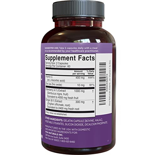 Foto 5 | Complementa La Baya Del Saúco, La Vitamina C, El Zinc Y El Jengibre De Viva Naturals - Venta Internacional.