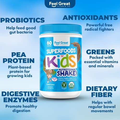 Foto 4 pulgar | Proteína En Polvo Feel Great 365 Superfoods Kids Chocolate 375 Ml - Venta Internacional.