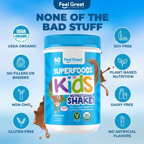 Foto 5 pulgar | Proteína En Polvo Feel Great 365 Superfoods Kids Chocolate 375 Ml - Venta Internacional.