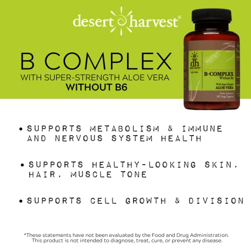 Foto 4 | Suplemento Desert Harvest B-complex Sin B6 90 Cápsulas - Venta Internacional.