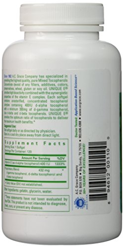 Foto 4 pulgar | Suplemento A.c. Grace Company Unique E Mixed Tocoferoles 120 - Venta Internacional.