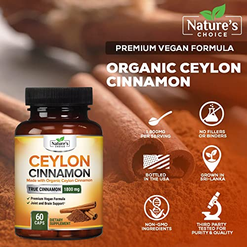 Foto 4 pulgar | Suplemento De Canela De Ceilán Orgánica Nature's Choice 1800 Mg - Venta Internacional.