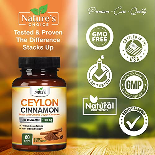 Foto 6 pulgar | Suplemento De Canela De Ceilán Orgánica Nature's Choice 1800 Mg - Venta Internacional.
