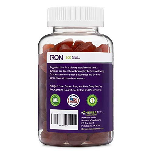 Foto 4 pulgar | Multivitamínico Masticable Iron Gummies Herbatech Para Adultos Y Niños - Venta Internacional.