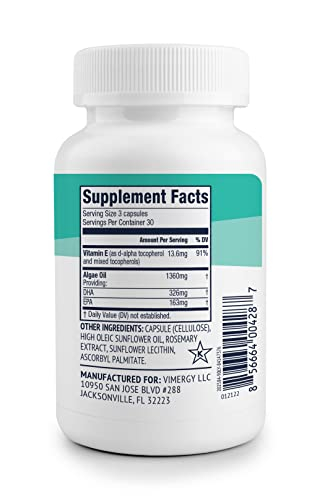 Foto 2 | Suplemento Vimergy Epa/dha Vegan Omega 3 Con Vitamina E 90 Unidades - Venta Internacional.