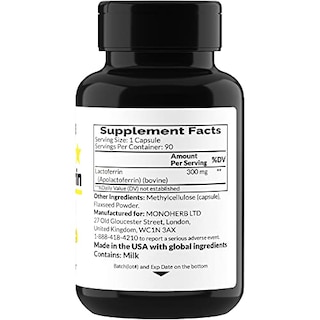Foto 2 | Suplemento Monoherb De Lactoferrina 300 Mg 90 Cápsulas Vegetarianas - Venta Internacional.