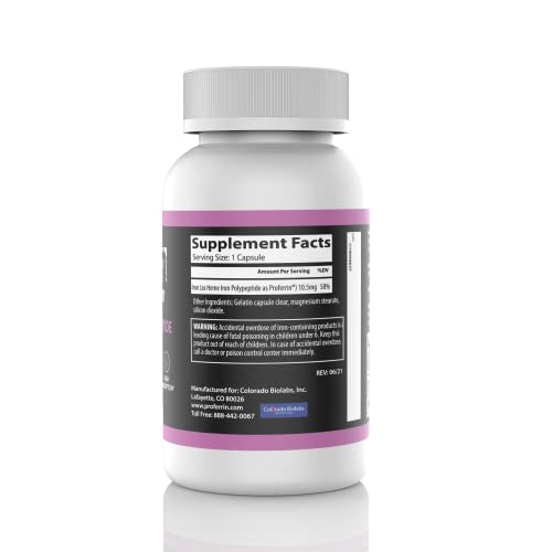 Foto 4 pulgar | Suplemento Proferrin Clear Heme Iron 90 Cápsulas - Venta Internacional.