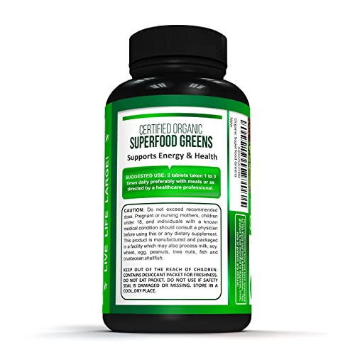 Foto 8 pulgar | Suplemento Potent Garden Organic Superfood Greens, 60 Comprimidos - Venta Internacional.