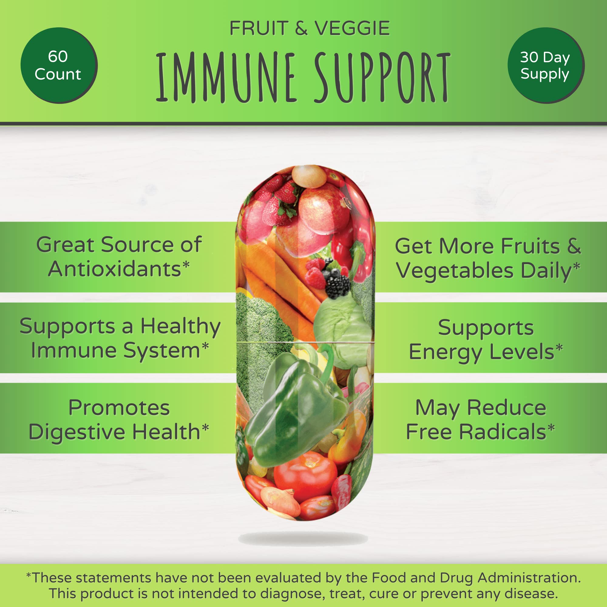 Foto 2 | Suplemento Feelgood Superfoods Immune Support 60 Cápsulas - Venta Internacional.