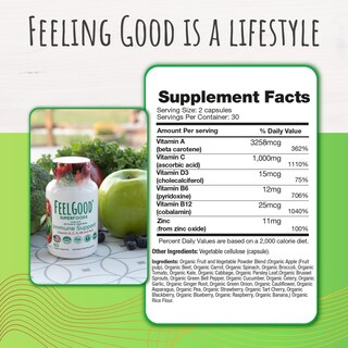 Foto 5 | Suplemento Feelgood Superfoods Immune Support 60 Cápsulas - Venta Internacional.