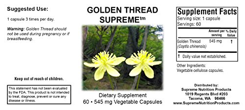 Foto 3 pulgar | Gorra Supreme Coptis Chinensis Golden Thread De Supreme Nutrition - Venta Internacional.