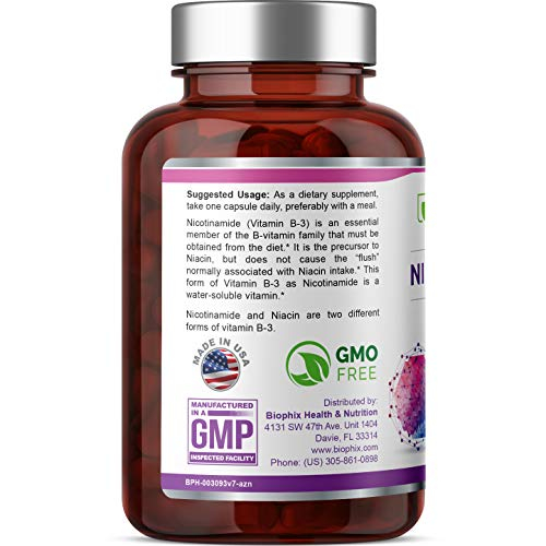Foto 3 pulgar | Suplemento Biophix B-3 De Nicotinamida 500 Mg 100 Cápsulas - Venta Internacional.