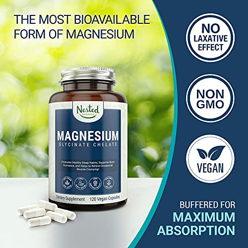 Foto 5 | Suplemento Nested Naturals, Cápsula De Glicinato De Magnesio De 200 Mg - Venta Internacional.