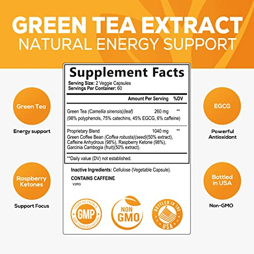Foto 3 pulgar | Suplemento Health Nutrition Naturals Extracto De Té Verde 120 C - Venta Internacional.