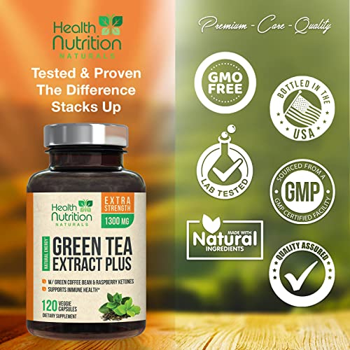 Foto 5 pulgar | Suplemento Health Nutrition Naturals Extracto De Té Verde 120 C - Venta Internacional.