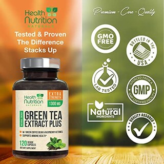 Foto 4 | Suplemento Health Nutrition Naturals Extracto De Té Verde 120 C - Venta Internacional.