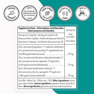 Foto 3 | Suplemento Supersmart Zinc L-carnosina 75 Mg 120 Cápsulas - Venta Internacional.