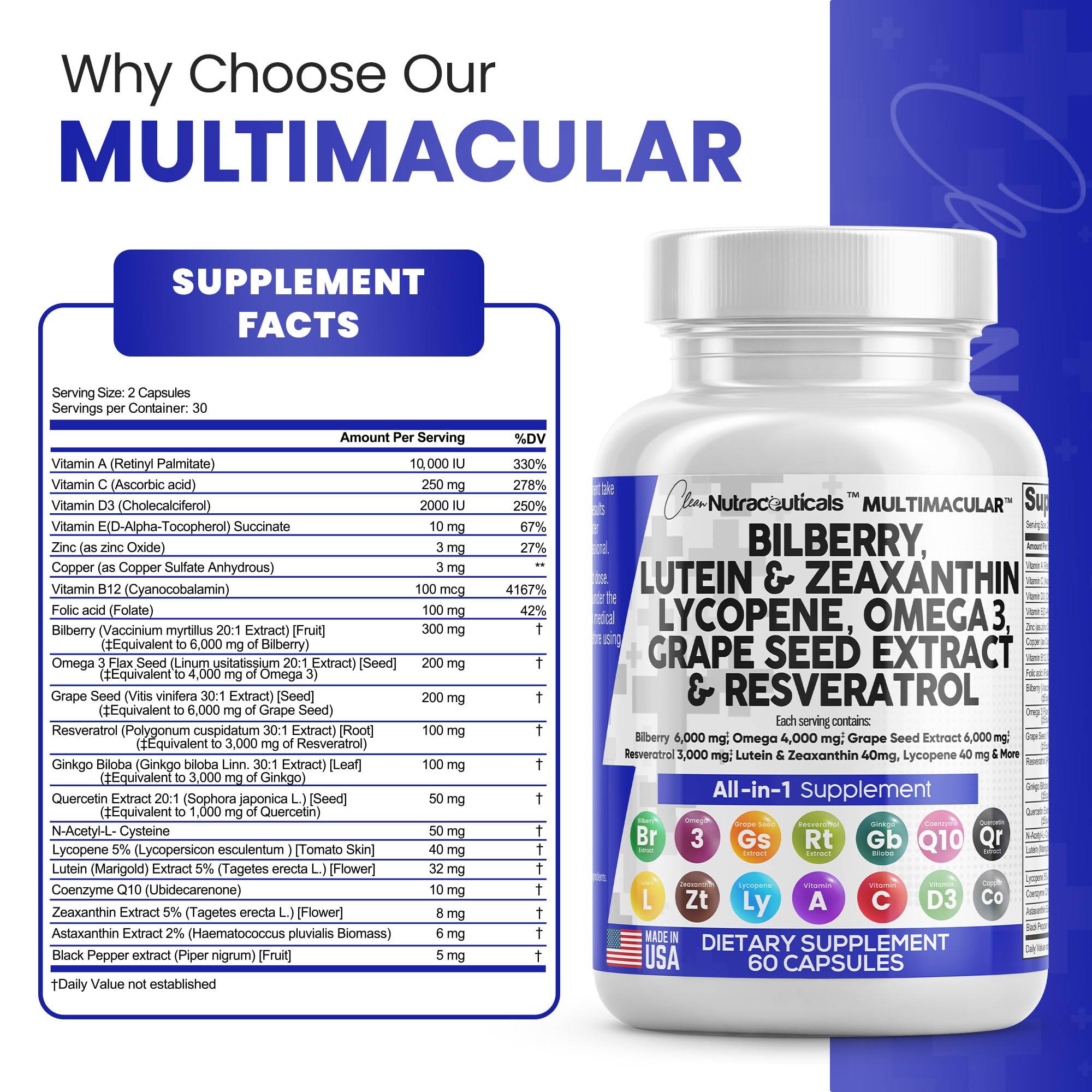 Foto 5 pulgar | Vitaminas Y Nutracéuticos Limpios Para La Salud Ocular, Arándano, 6000 Mg - Venta Internacional.