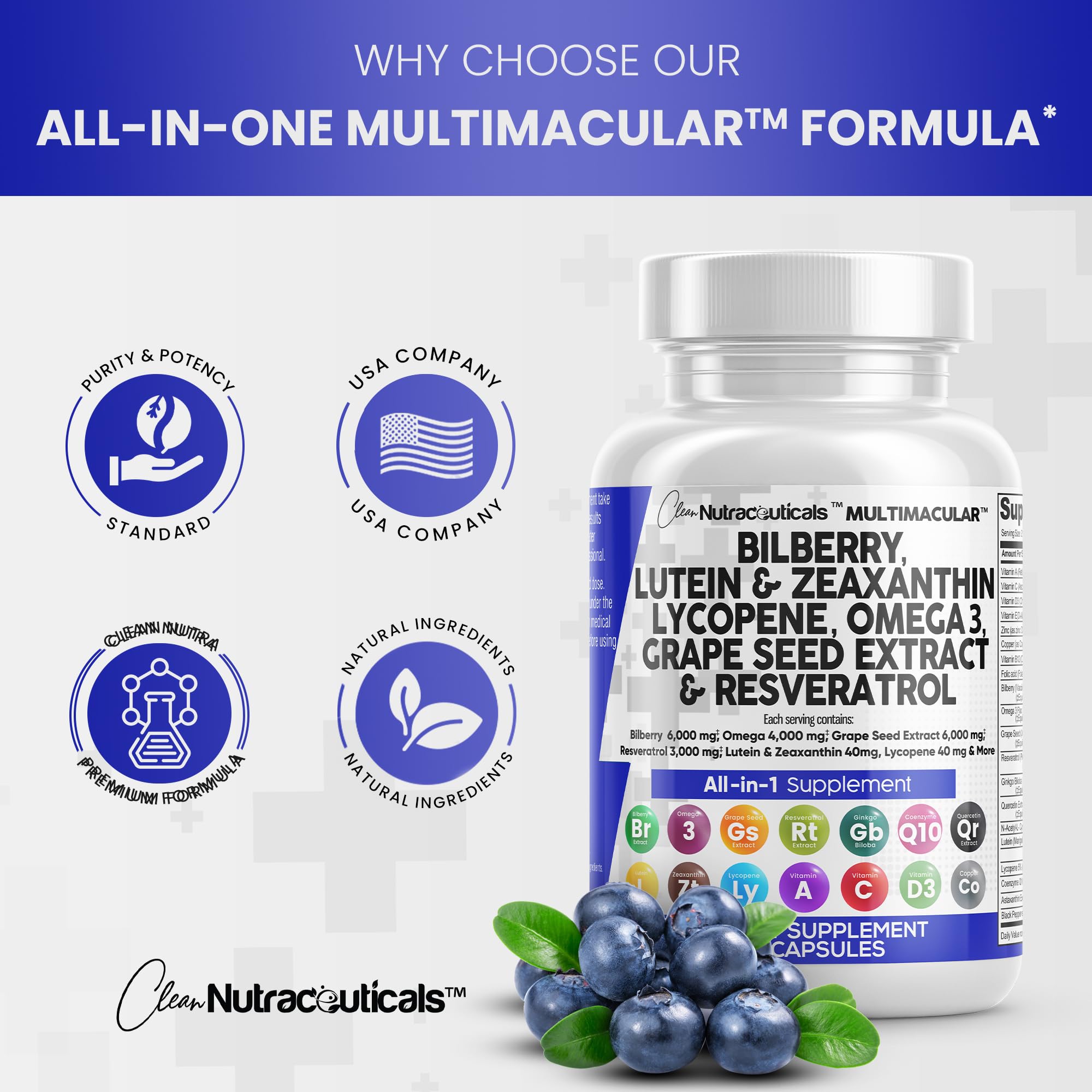 Foto 8 pulgar | Vitaminas Y Nutracéuticos Limpios Para La Salud Ocular, Arándano, 6000 Mg - Venta Internacional.