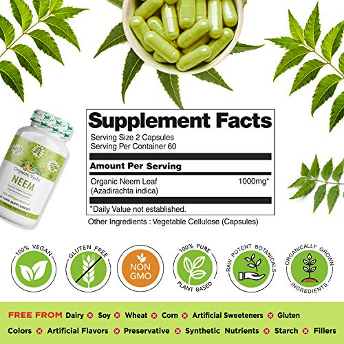 Foto 4 pulgar | Suplemento Orgánico Veda Neem En Cápsulas, 120 Cápsulas Vegetarianas - Venta Internacional.