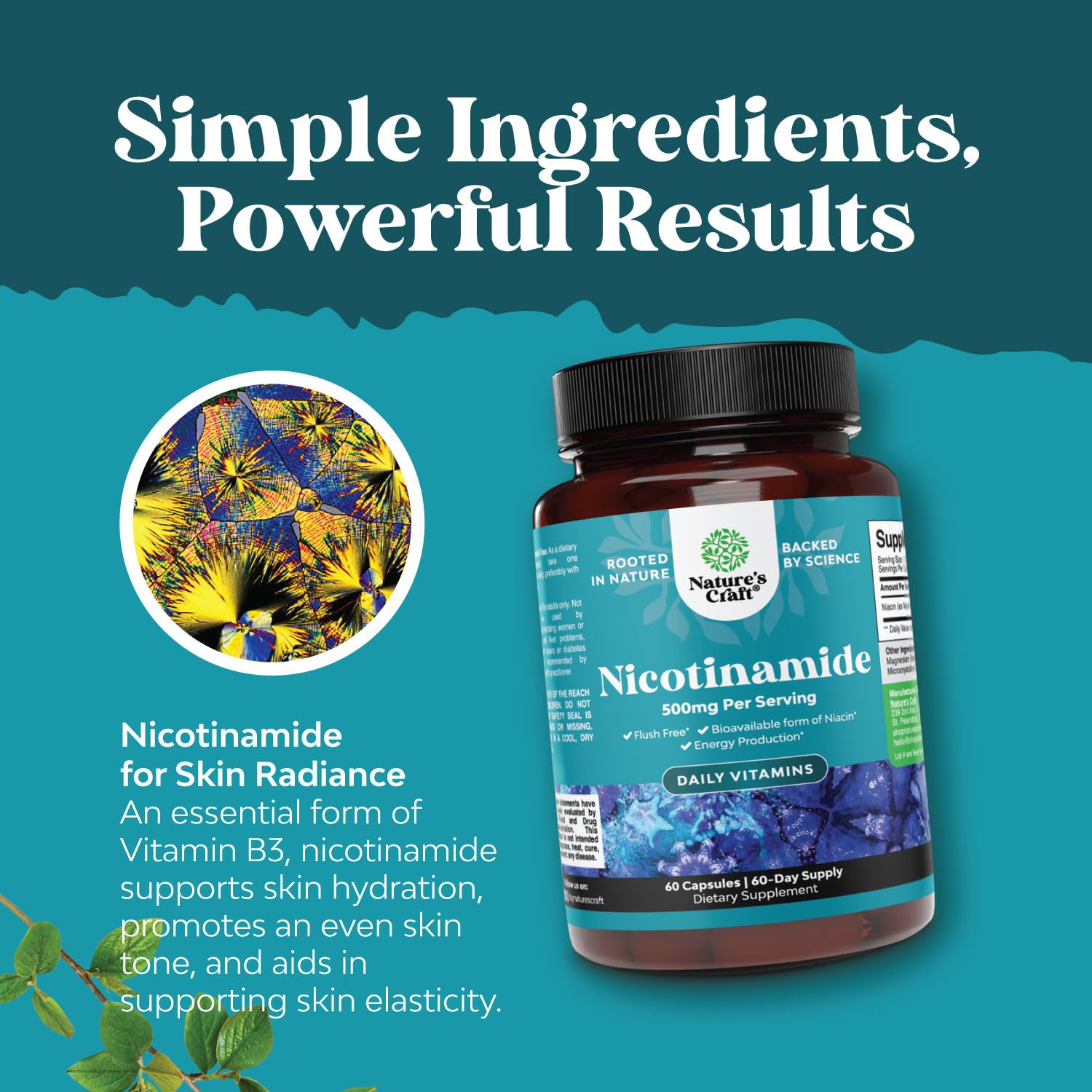 Foto 5 pulgar | Suplemento Natures Craft Con Vitamina B3 Y Nicotinamida, 500 Mg, 60 Cápsulas - Venta Internacional.