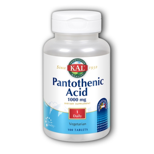 Suplemento De Ácido Pantoténico Kal 100 Tabletas - Venta Internacional.