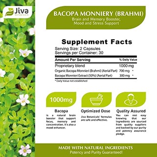 Foto 5 | Suplemento Bacopa Monnieri Brahmi De Jiva Botanicals 300 Mg 60 C - Venta Internacional.