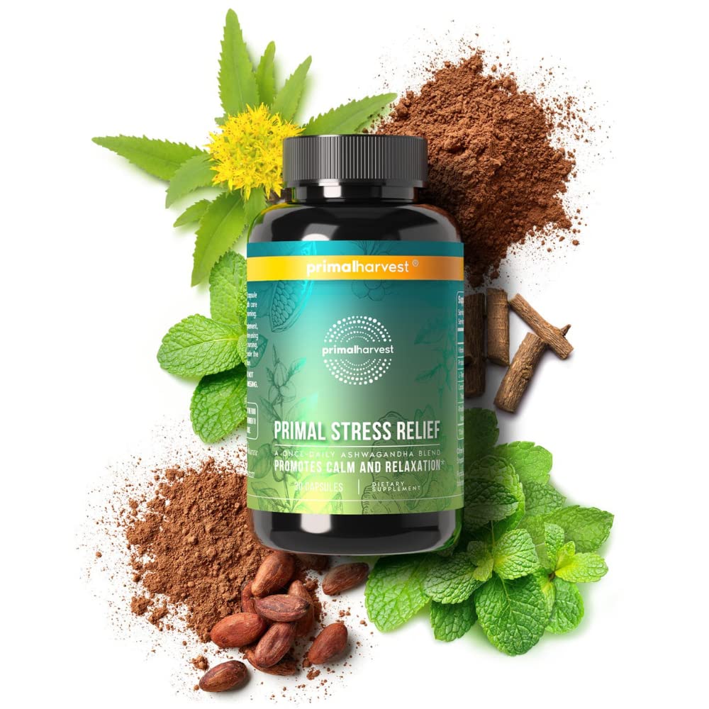 Foto 3 pulgar | Complementa Primal Harvest Stress Relief Con Ashwagandha Extra - Venta Internacional.
