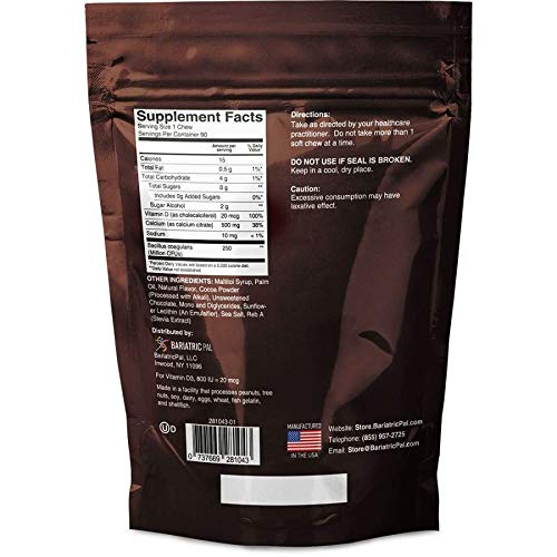 Foto 2 pulgar | Masticables Blandos Con Citrato De Calcio Bariatricpal 500 Mg Con Probióticos - Venta Internacional.