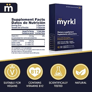 Foto 2 | Suplemento Para Antes De Beber Myrkl Unique Ab001 Con Probióticos 60 - Venta Internacional.