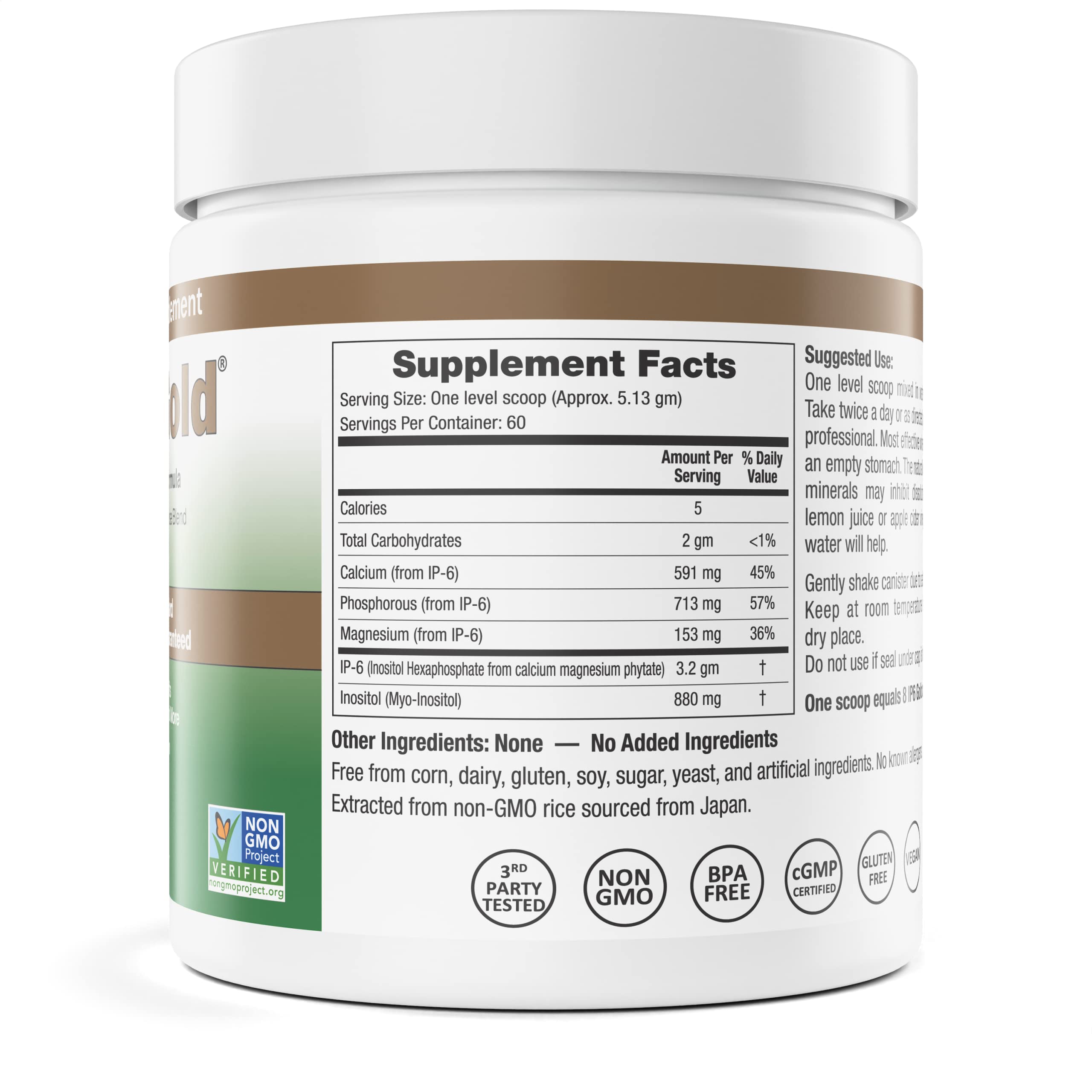 Foto 4 pulgar | Suplemento Ip6 Gold Ip-6 Y Mioinositol En Polvo 308 G - Venta Internacional.