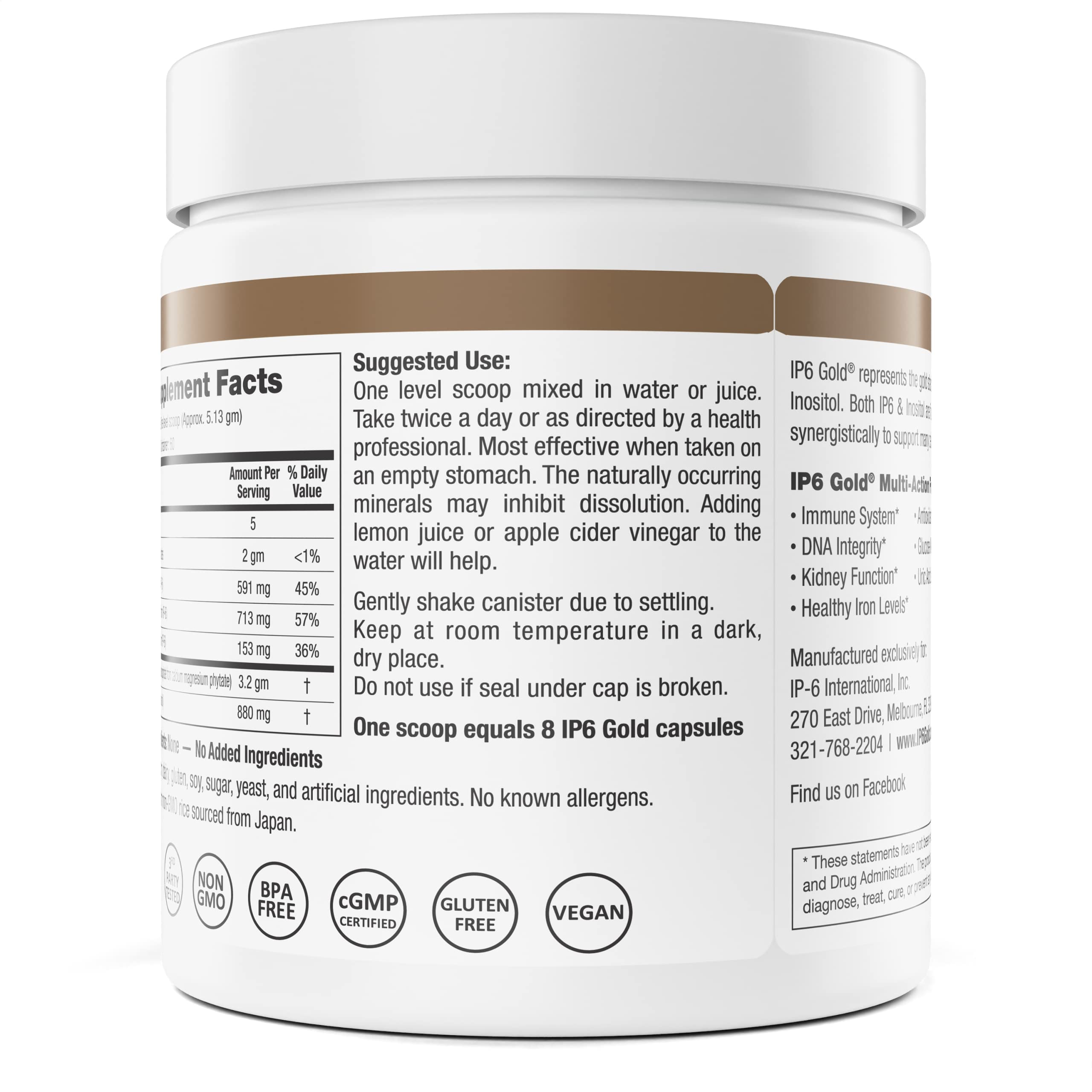 Foto 5 pulgar | Suplemento Ip6 Gold Ip-6 Y Mioinositol En Polvo 308 G - Venta Internacional.