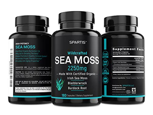 Foto 5 | Cápsulas De Musgo Marino Spartis Organic Wildcrafted 180 Píldoras - Venta Internacional.