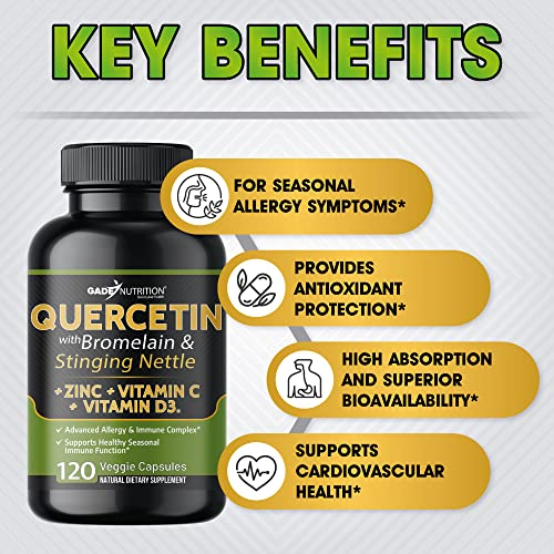 Foto 7 pulgar | Suplemento De Quercetina De Gade Nutrition 500 Mg Con Vitamina C Y Zinc - Venta Internacional.