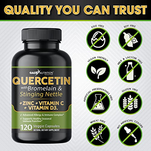 Foto 8 pulgar | Suplemento De Quercetina De Gade Nutrition 500 Mg Con Vitamina C Y Zinc - Venta Internacional.
