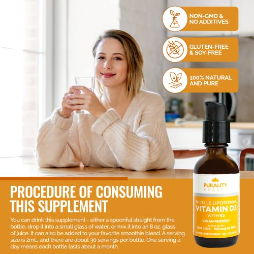 Foto 4 pulgar | Suplemento Purality Health De Vitamina D3 2500 Ui Con K2 100 Mcg - Venta Internacional.