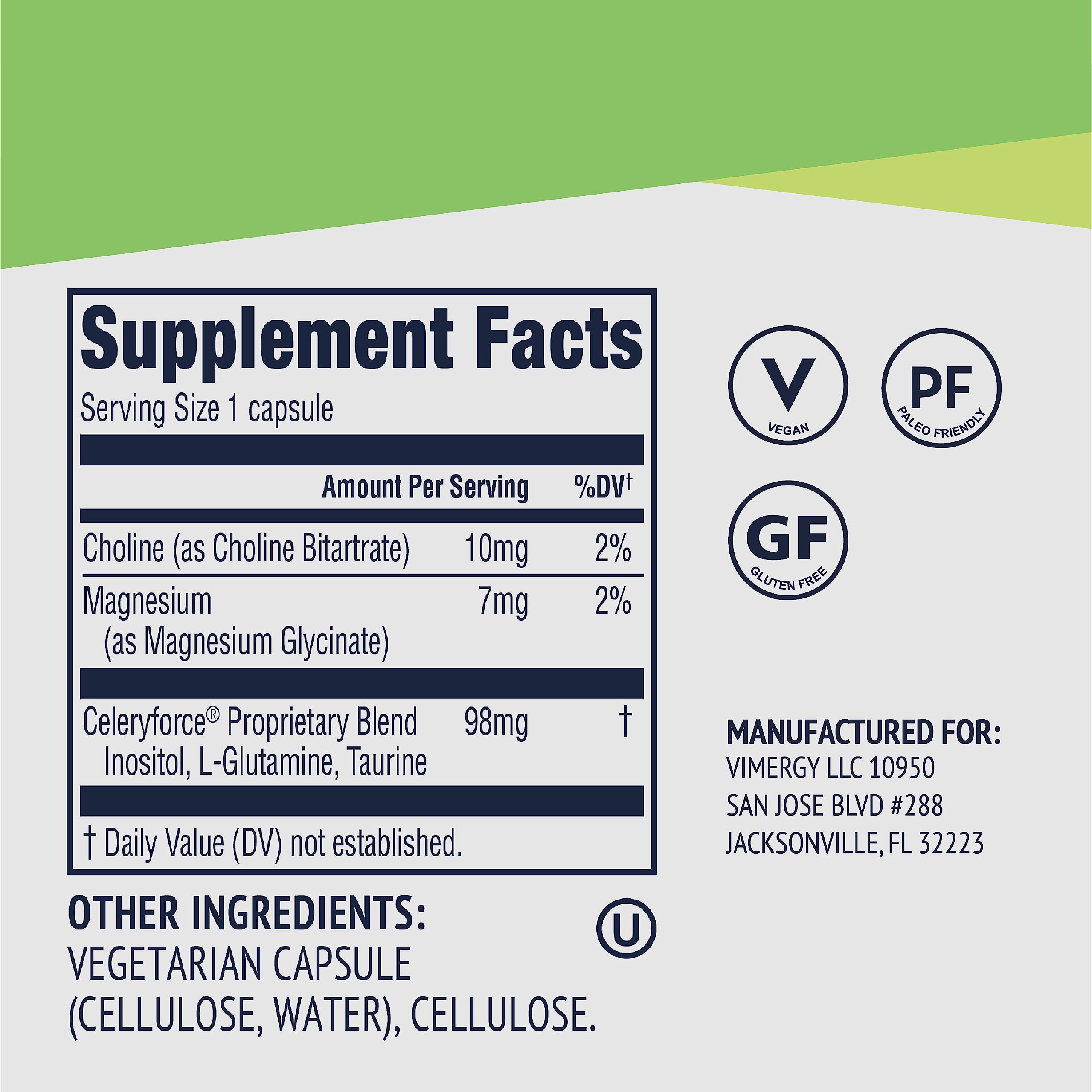 Foto 5 pulgar | Complemente Vimergy Celeryforce  60 Porciones Con 115 Mg - Venta Internacional.