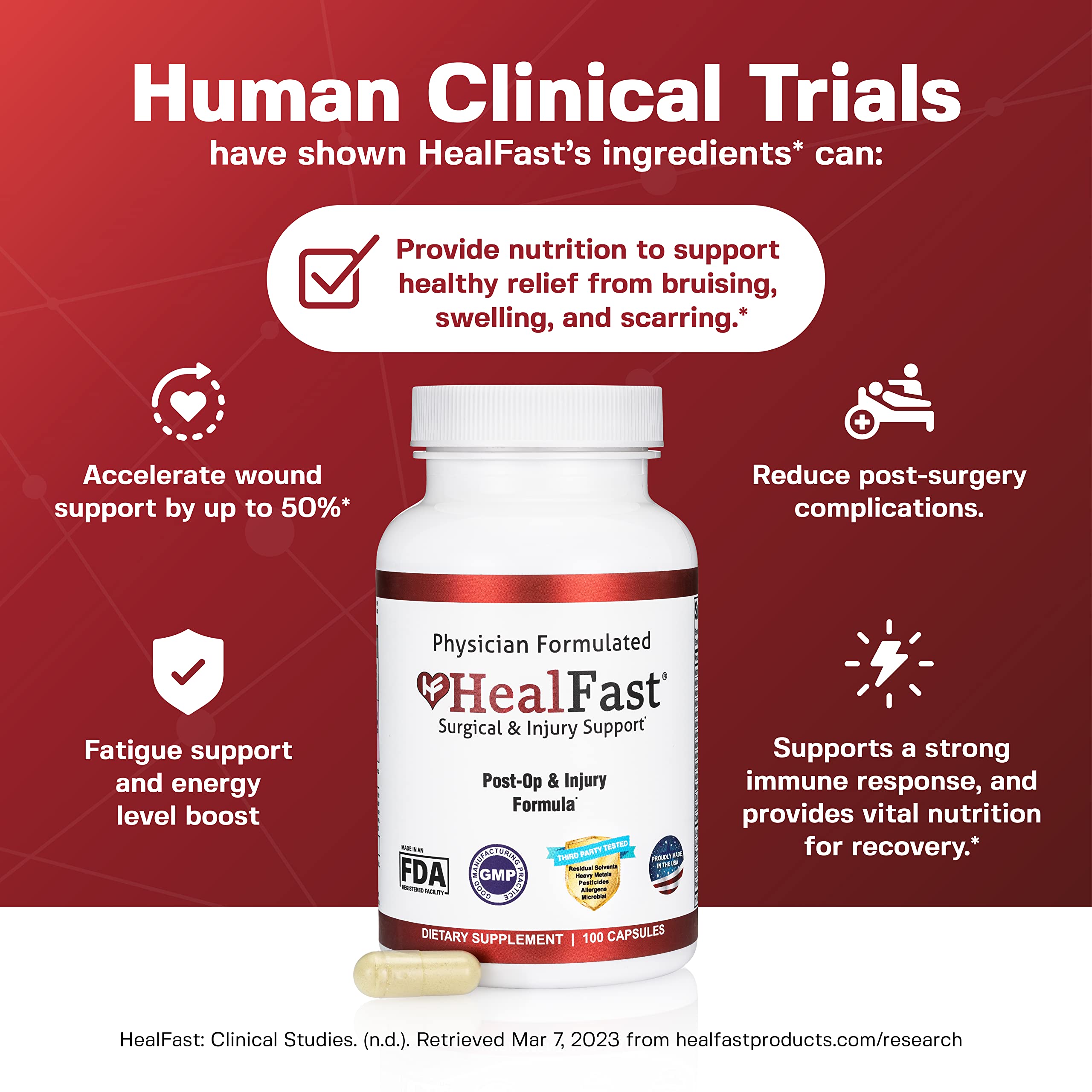 Foto 4 pulgar | Complemente La Cirugía Y La Recuperación De Lesiones De Healfast Después De La Operación - Venta Internacional.
