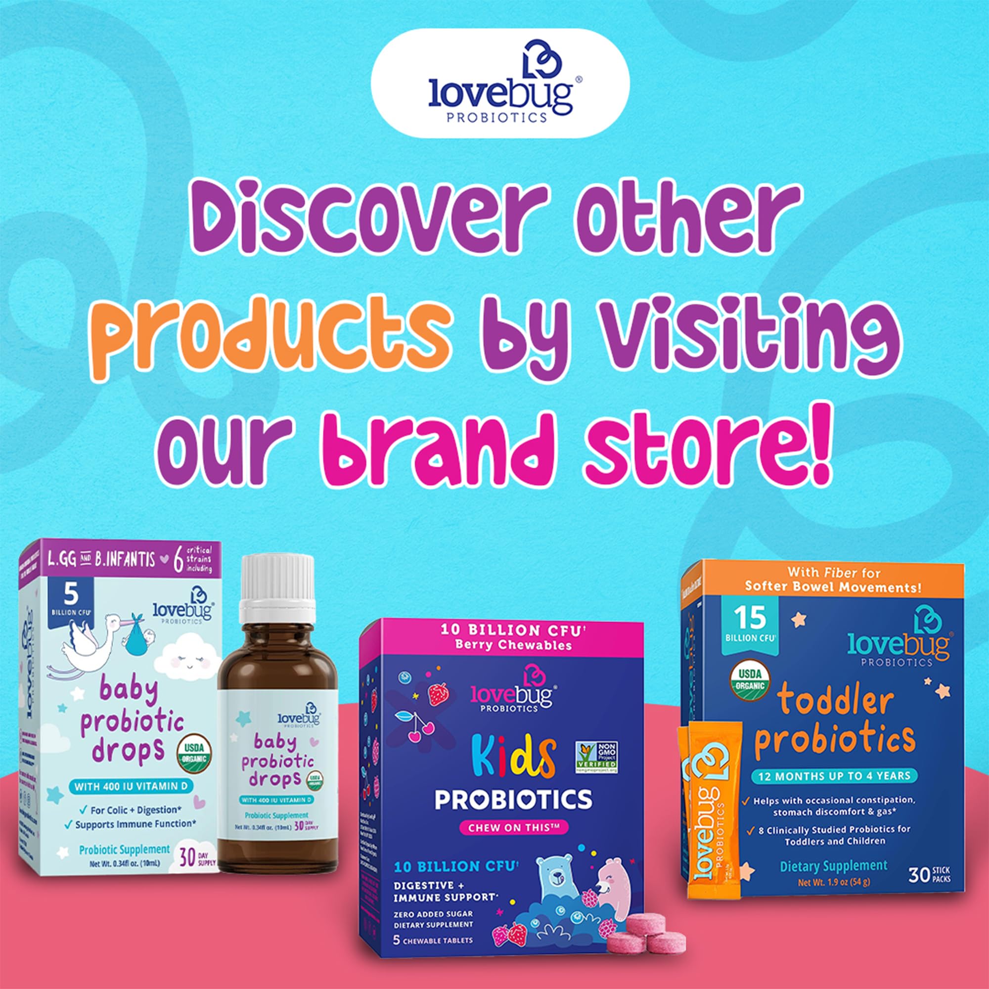Foto 7 pulgar | Probiotic Lovebug Probiotics Para Niños Multi-strain 10b Cfu - Venta Internacional.