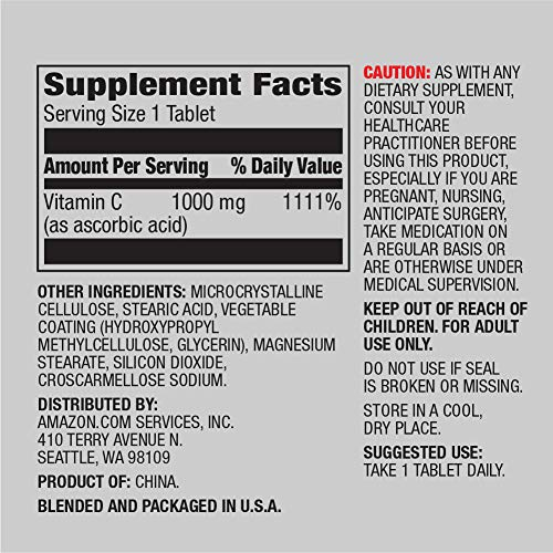 Foto 3 pulgar | Suplemento Amazon Elements De Vitamina C 1000 Mg 300 Comprimidos - Venta Internacional.
