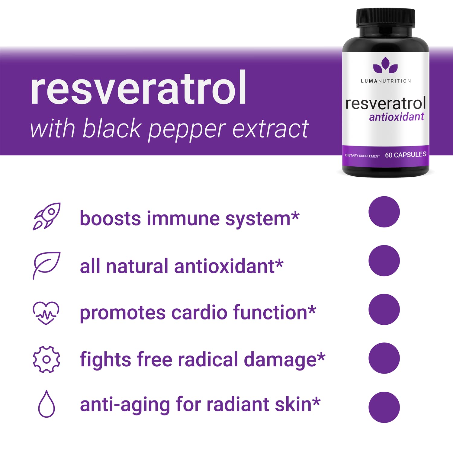 Foto 5 | Suplemento Luma Nutrition De Resveratrol De Alta Pureza 98% Trans - Venta Internacional.
