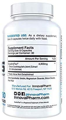 Foto 4 pulgar | Suplemento Innovapharm Superior Cissus Quadraflex 180 Cápsulas - Venta Internacional.