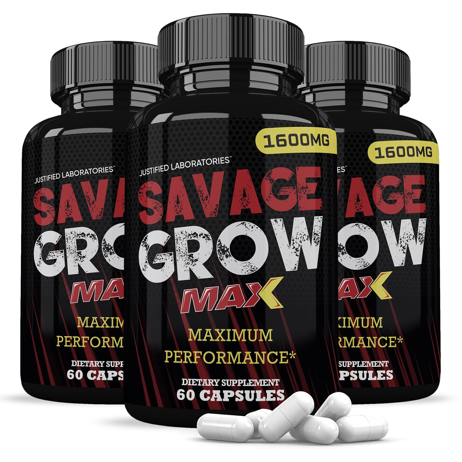 Foto 2 pulgar | Fórmula Avanzada Para La Salud Masculina Savage Grow Max 1600 Mg (paquete De 3) - Venta Internacional.