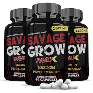 Foto 1 | Fórmula Avanzada Para La Salud Masculina Savage Grow Max 1600 Mg (paquete De 3) - Venta Internacional.
