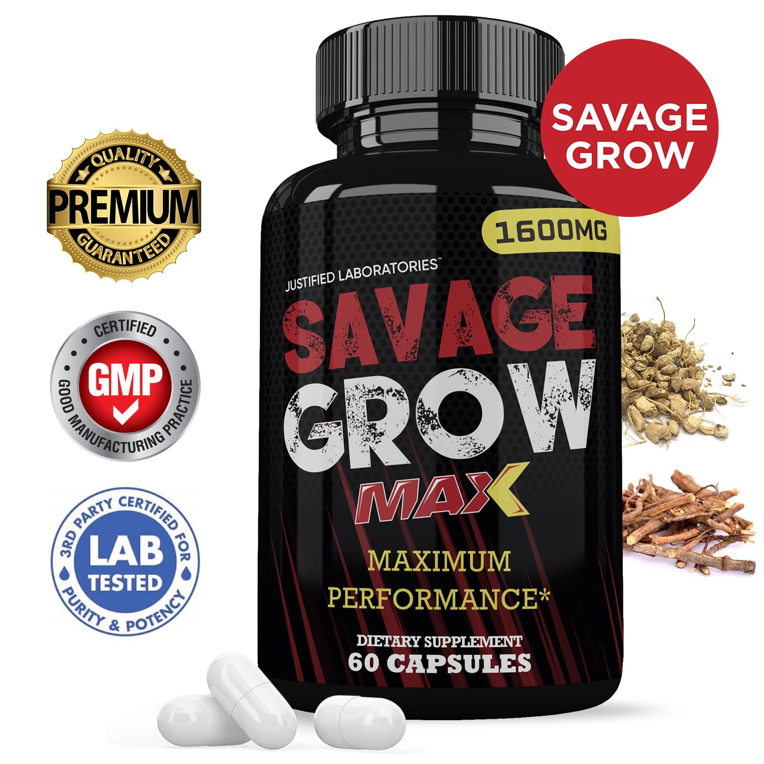 Foto 3 pulgar | Fórmula Avanzada Para La Salud Masculina Savage Grow Max 1600 Mg (paquete De 3) - Venta Internacional.